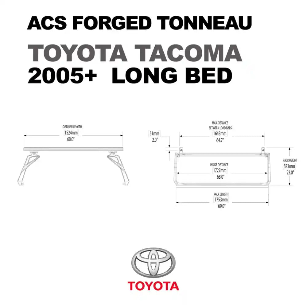 Leitner Designs ACS Forged Tonneau - Rails ONLY - Tacoma / Tundra