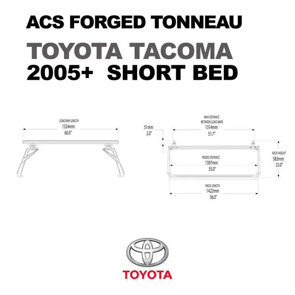 Leitner Designs ACS Forged Tonneau - Rails ONLY - Tacoma / Tundra