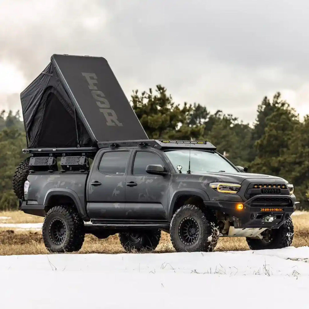 Roof Top Tent mounted on truss bed rack for diamondcover