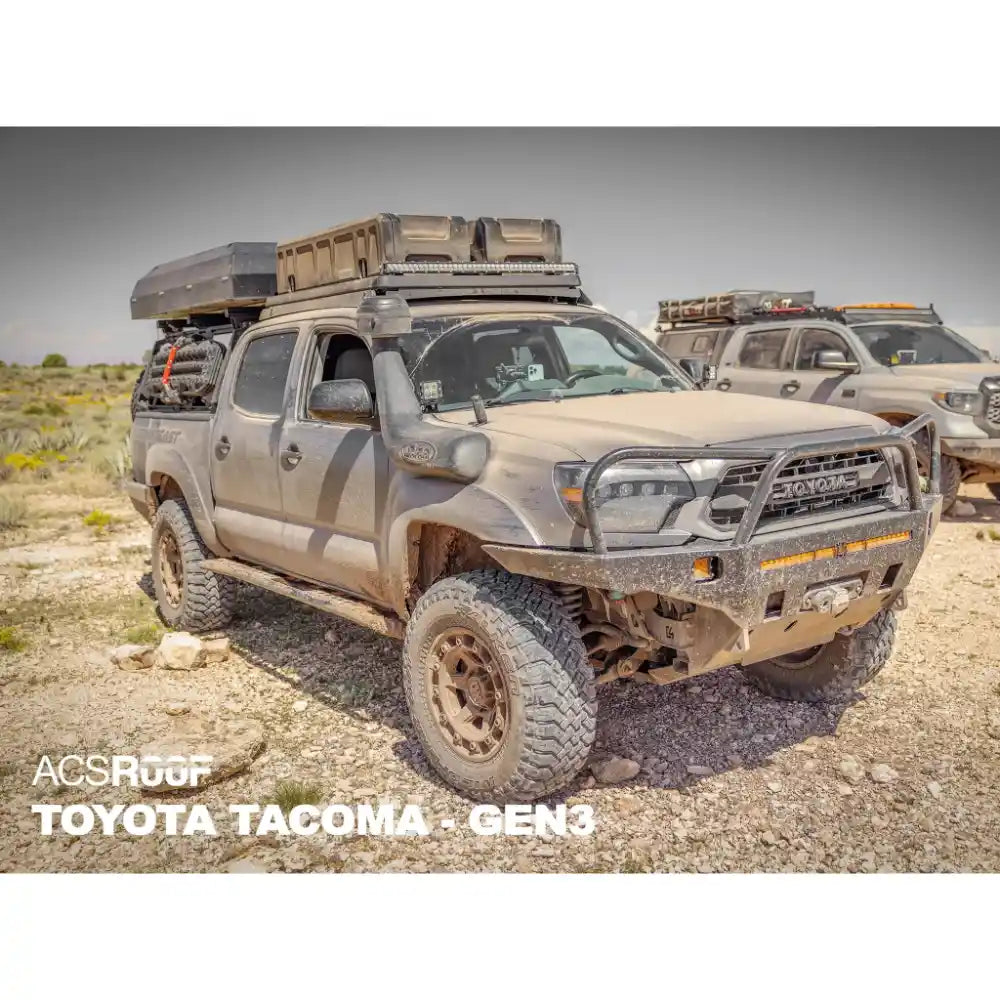 Tacoma Gen 2&3 overland setup using Leitner Designs ACS over cab rack