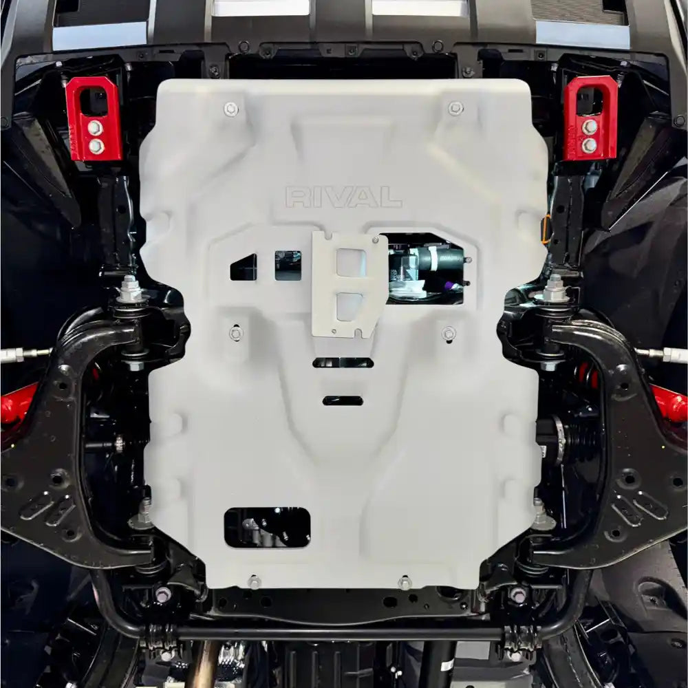 Tacoma engine skid plate mounted view