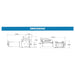 Technical drawing of a AC 1500 winch components with dimensions labeled on a white background