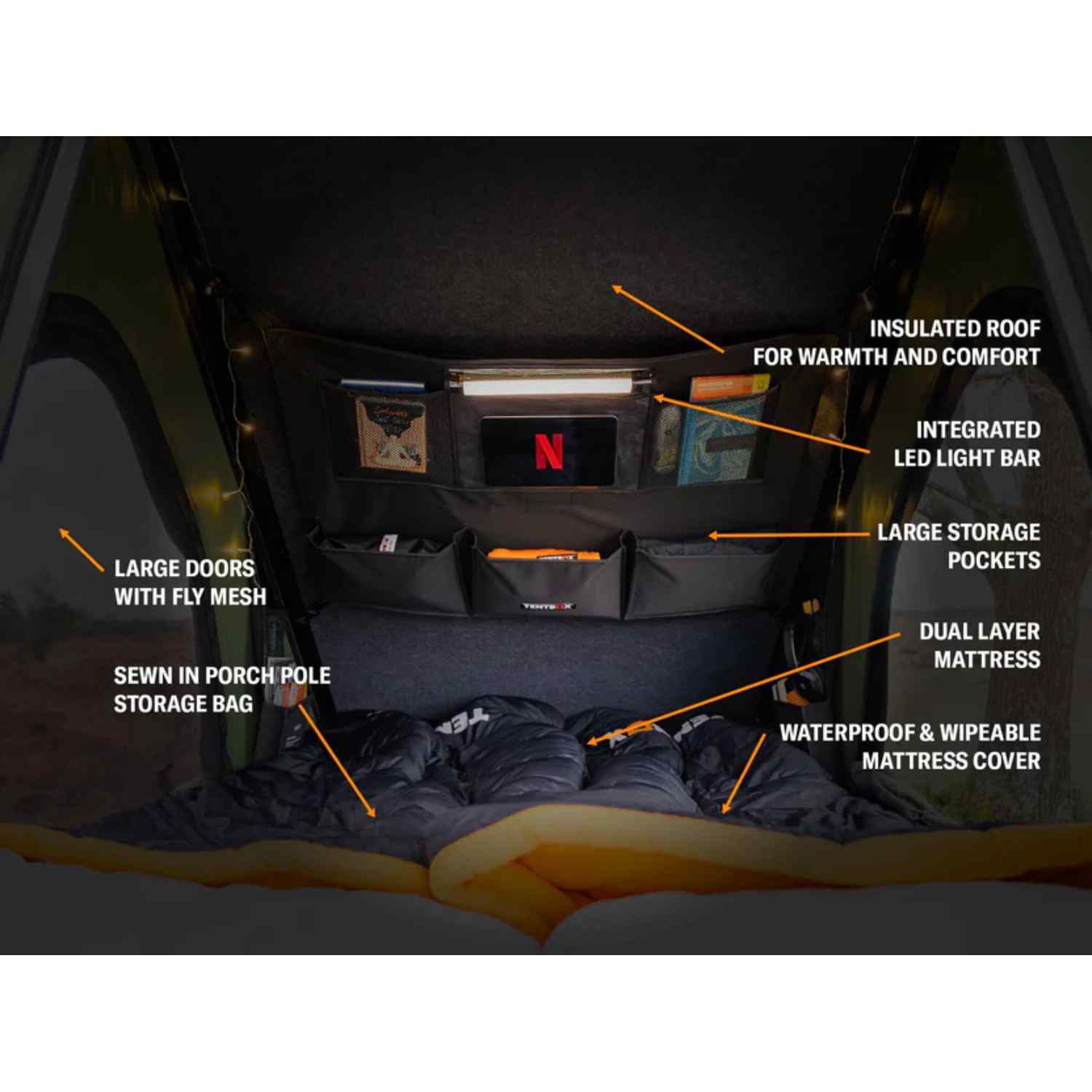 TentBox Cargo Roof Top Tent Features  