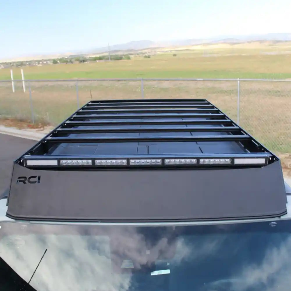 Top view of RCI Offroad Bronco roof rack installed