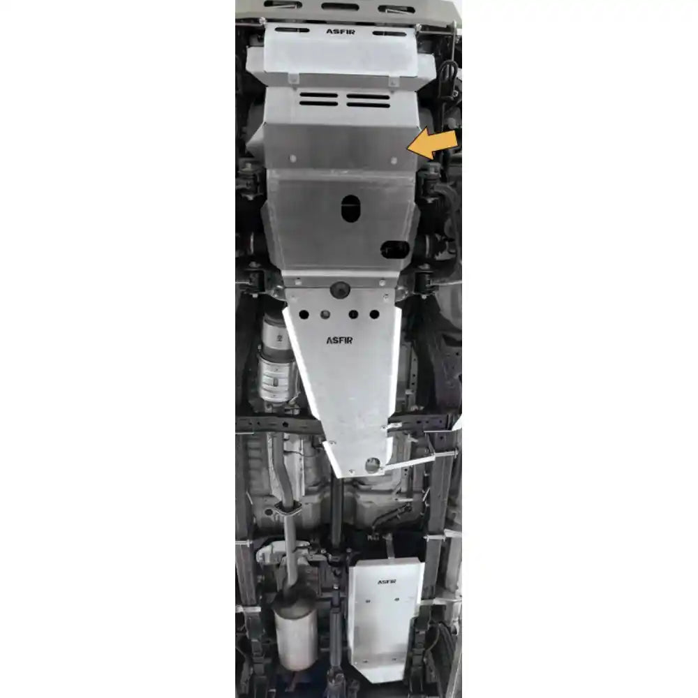 Toyota Hilux front underbody with Asfir skid plate installed