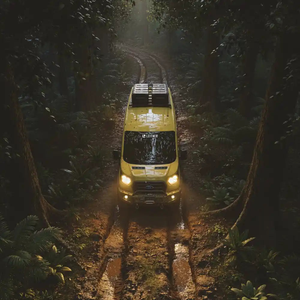 Toyota Tundra night setup with Leitner Designs ACS Roof Rack