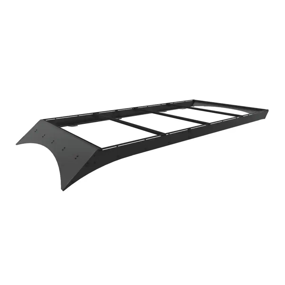 Black metal roof rack by Orion on a white background
