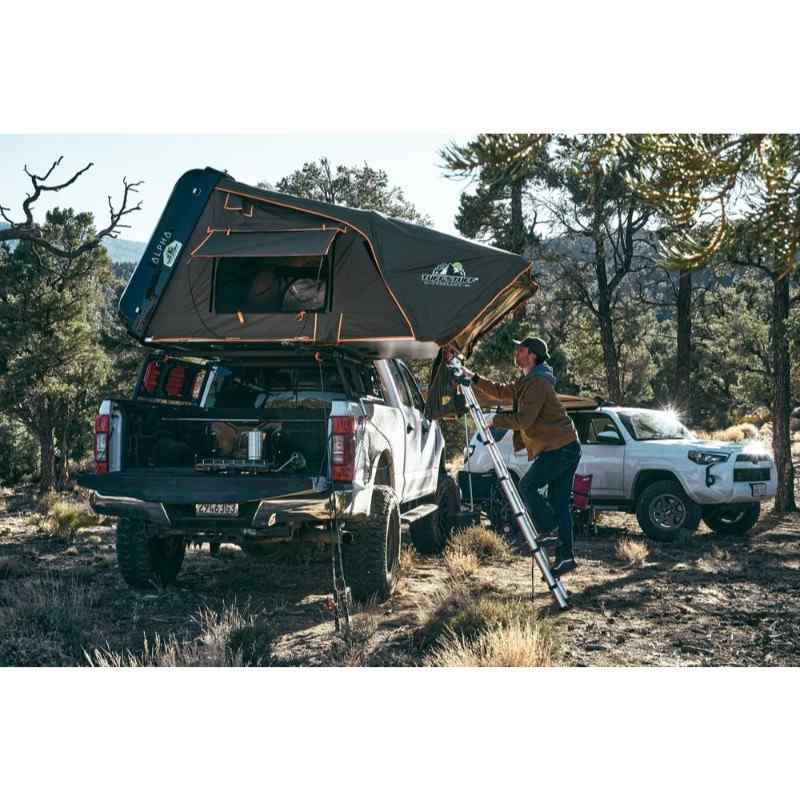 Tuff Stuff® Overland Alpha™ Hard Top Side Open Tent, Gray, 4 Person Mounted View