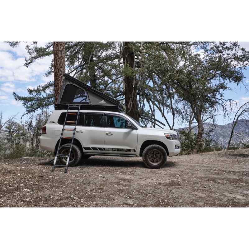 Tuff Stuff® Overland Alpine Aluminum Shell Roof Top Tent Mounted View