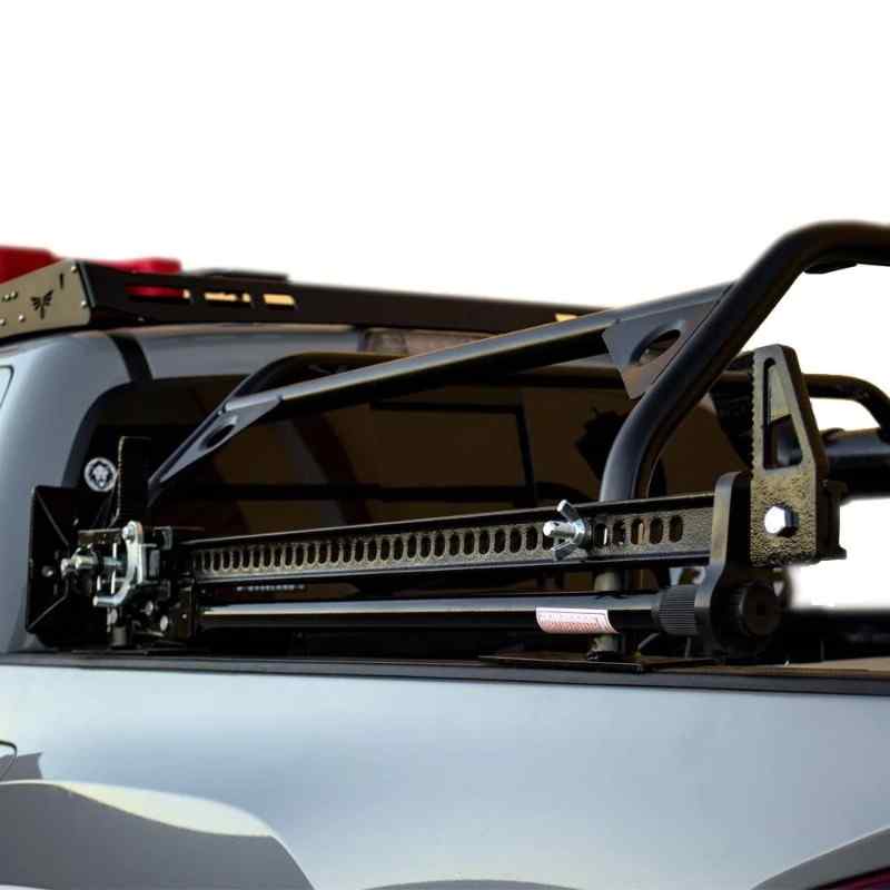 Tuff Stuff® Overland Roof Top Tent Truck Bed Rack, Adjustable, Powder Coated Closed View