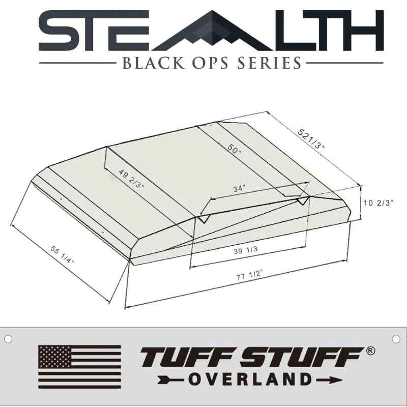 Tuff Stuff® Overland Stealth Black Ops Series™ Aluminum Shell Rtt Tent Sketch