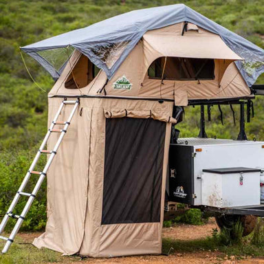 Tuff Stuff® Roof Top Tent Annex Room, W/ Floor, Delta Overland™ & Trailhead™ Front View