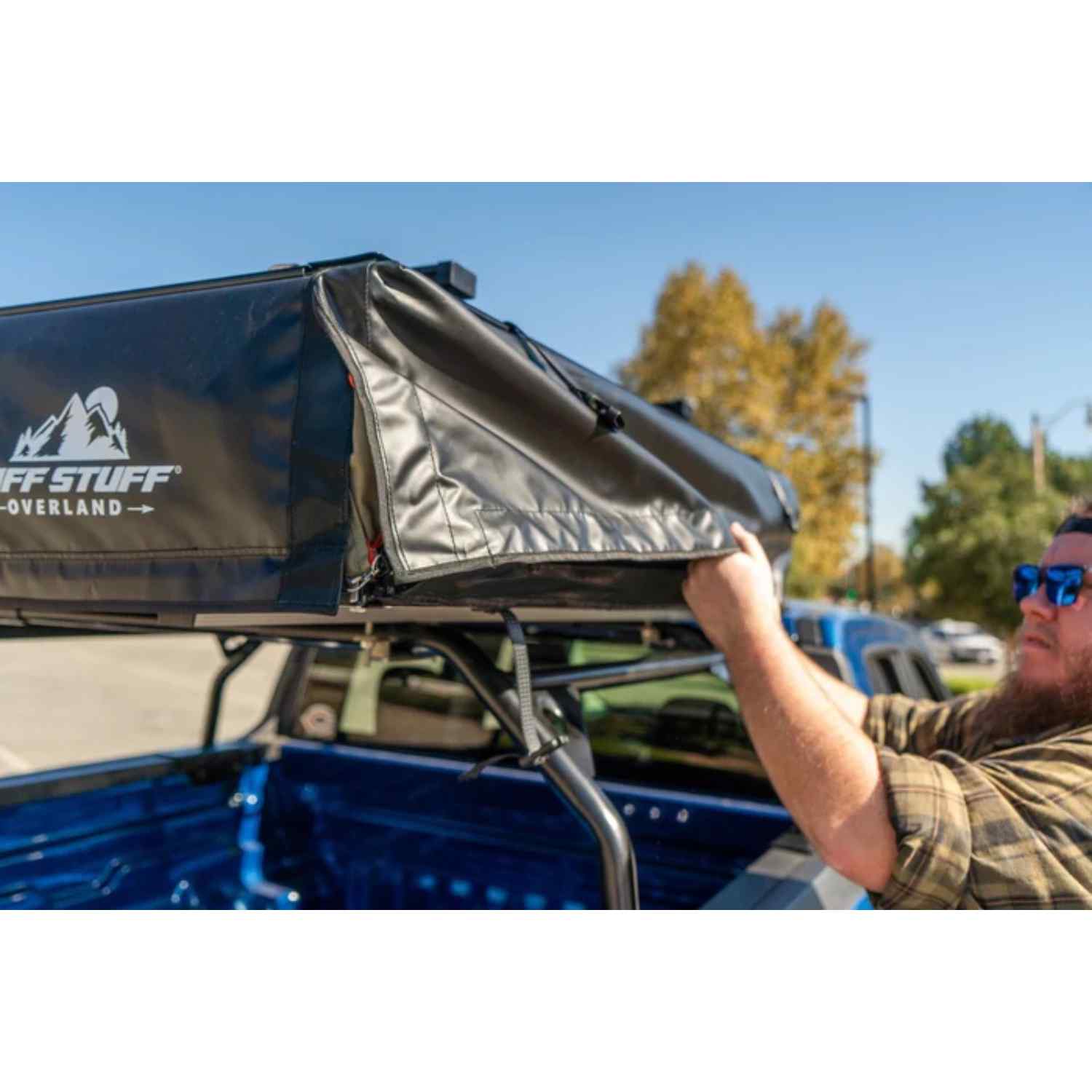 tent stuff Tuff Stuff Overland TS-1-3102OLV Trailhead Pro Roof Top Tent, 2 Person Folding Tent