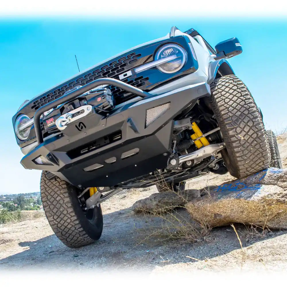 Turn Offroad Ford Bronco Skid Plate Installed Front View
