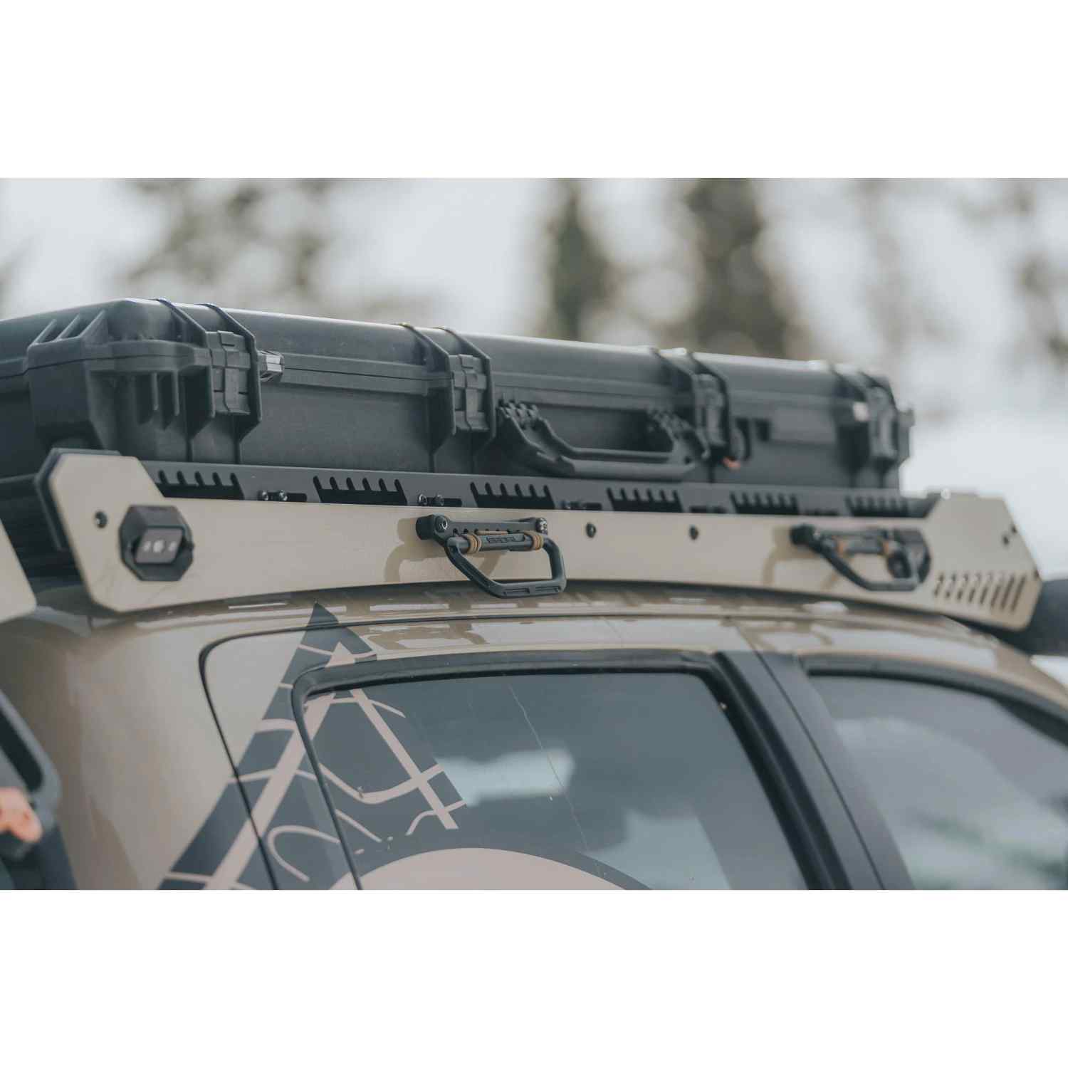 Uptop Overland Alpha 2005-2023 Toyota Tacoma  Double Cab Roof Rack Side Closed View