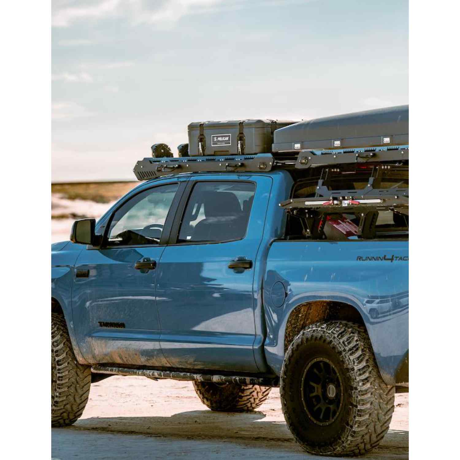 Uptop Overland Alpha Toyota Tundra Crew MAX Roof Rack Closed Side View