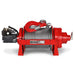 Red JR10 winch with a white background