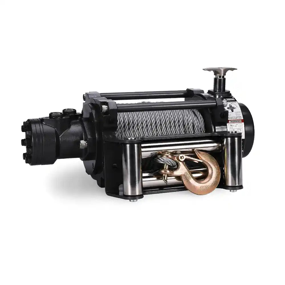 Warrior NH 10000 lb winch with cable and hook on a white background