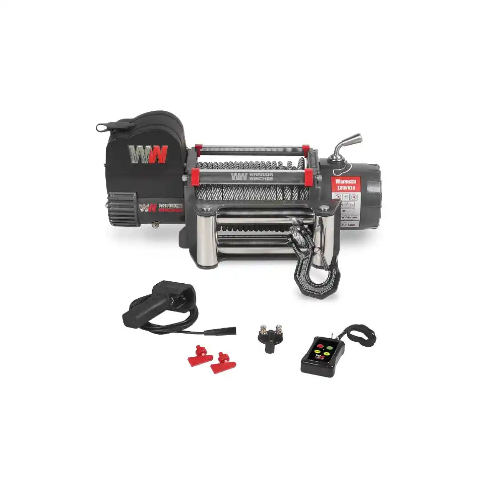 Warrior Samurai 12,500lb 12v Electric Winch - Steel Rope