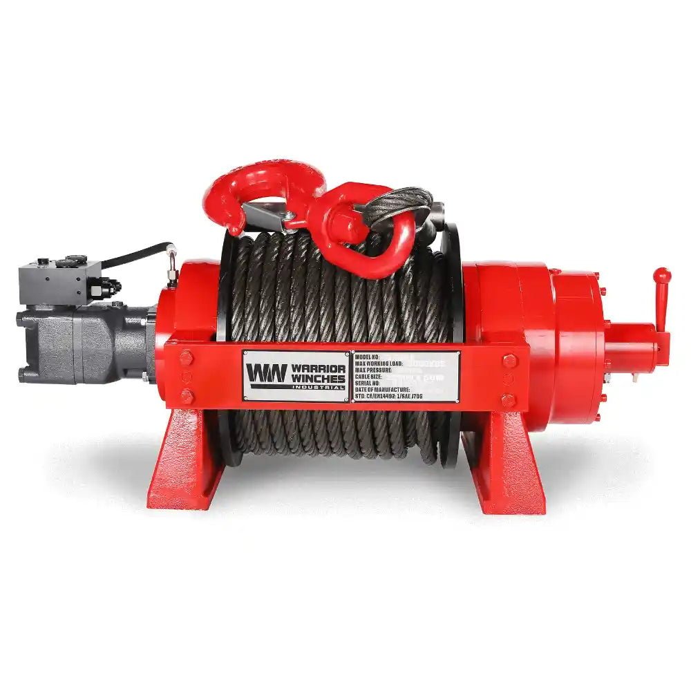 JR15 33,000lb with coiled cable and a red hook on a white background