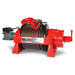 Red JR15  15 Ton winch with rope on a white background, featuring the Warrior Winches logo.