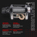 NH 15,000lb hydraulic Winch with features listed on a black background