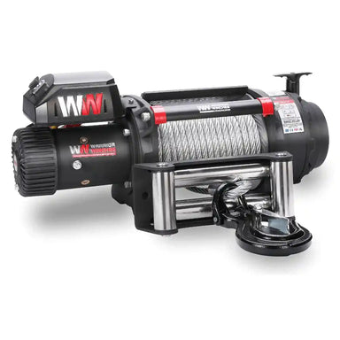 T1000 18,000lb Winch with Warrior branding on a white background