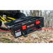 Black and red Warrior Anchors anchor winch box with ropes in a forest setting
