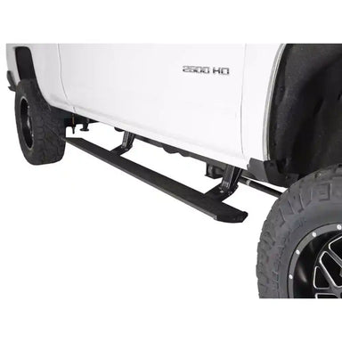 White Chevy Silverado fitted with AMP PowerStep