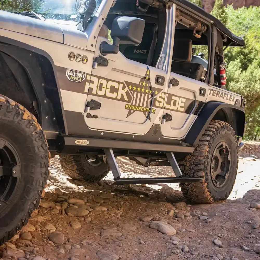 Wrangler mounted step sliders by Rock slide engineering