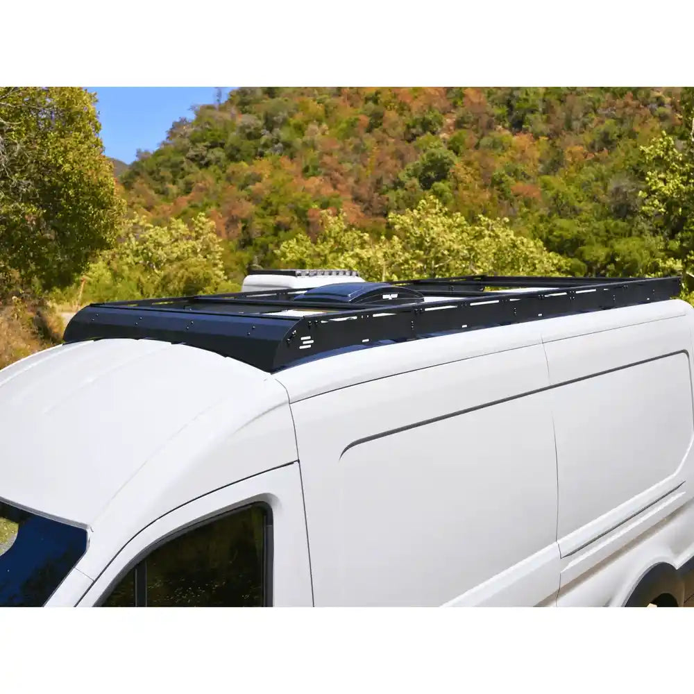 Side view of Strata Roof Rack for Transit 148 High.