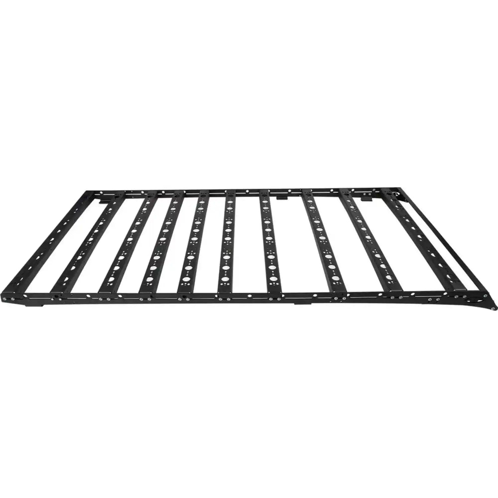 Black metal roof rack on a white background