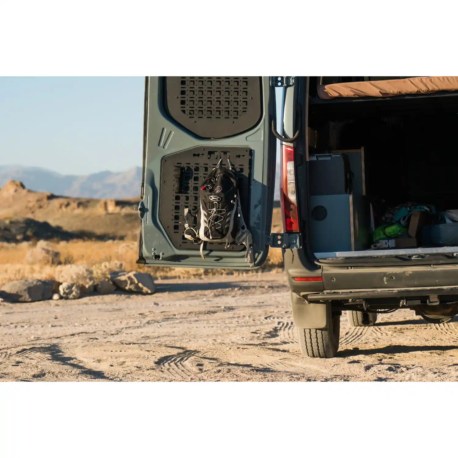 bag hanging on sprint rear door molle