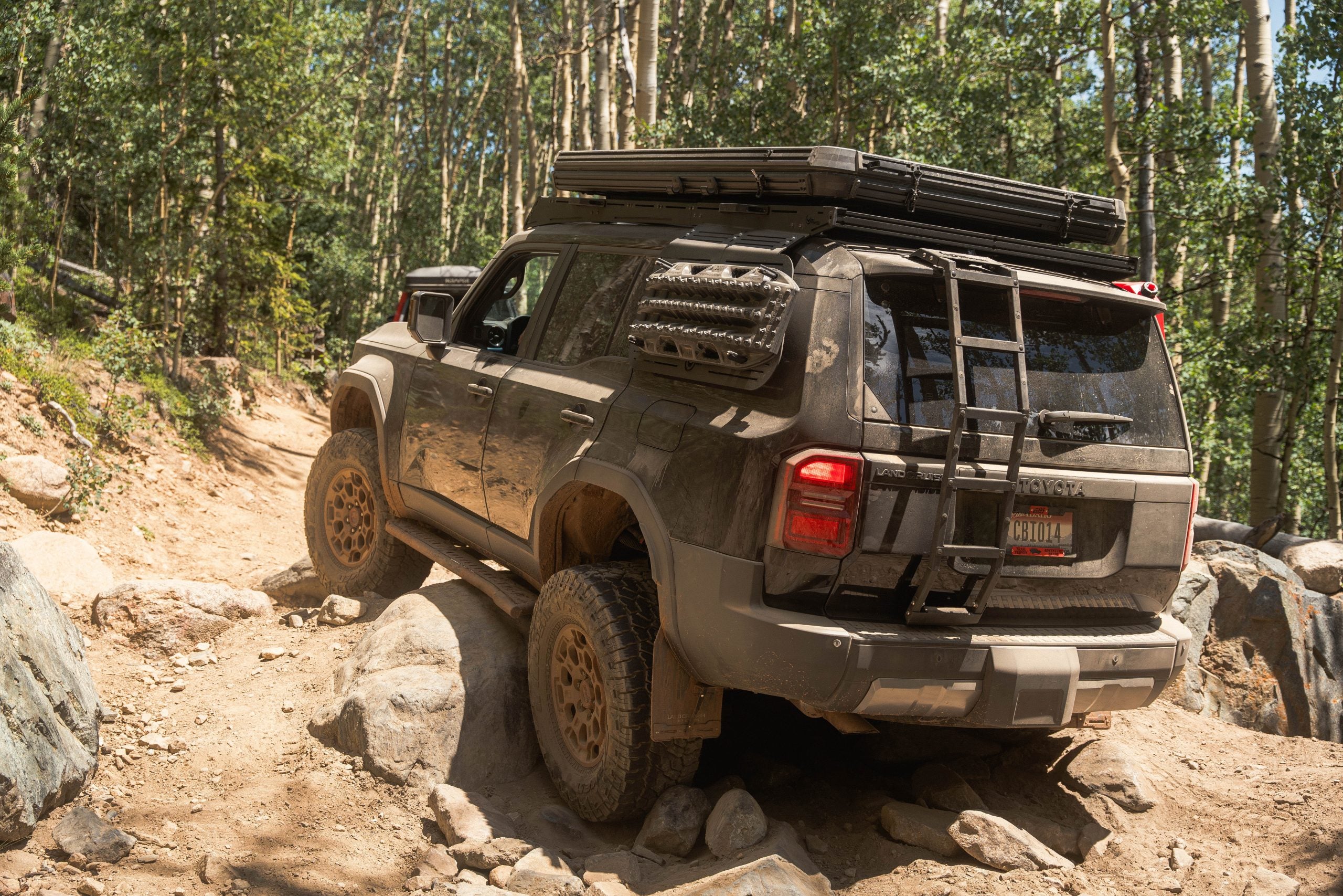 CBI Offroad Toyota Land Cruiser Rock Sliders - Rear Angle