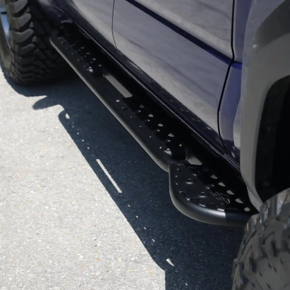 close up view of the installed rock slider