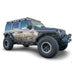 Camouflage-wrapped Jeep Wrangler JL 4-Door with the DV8 Offroad Roof Rack installed
