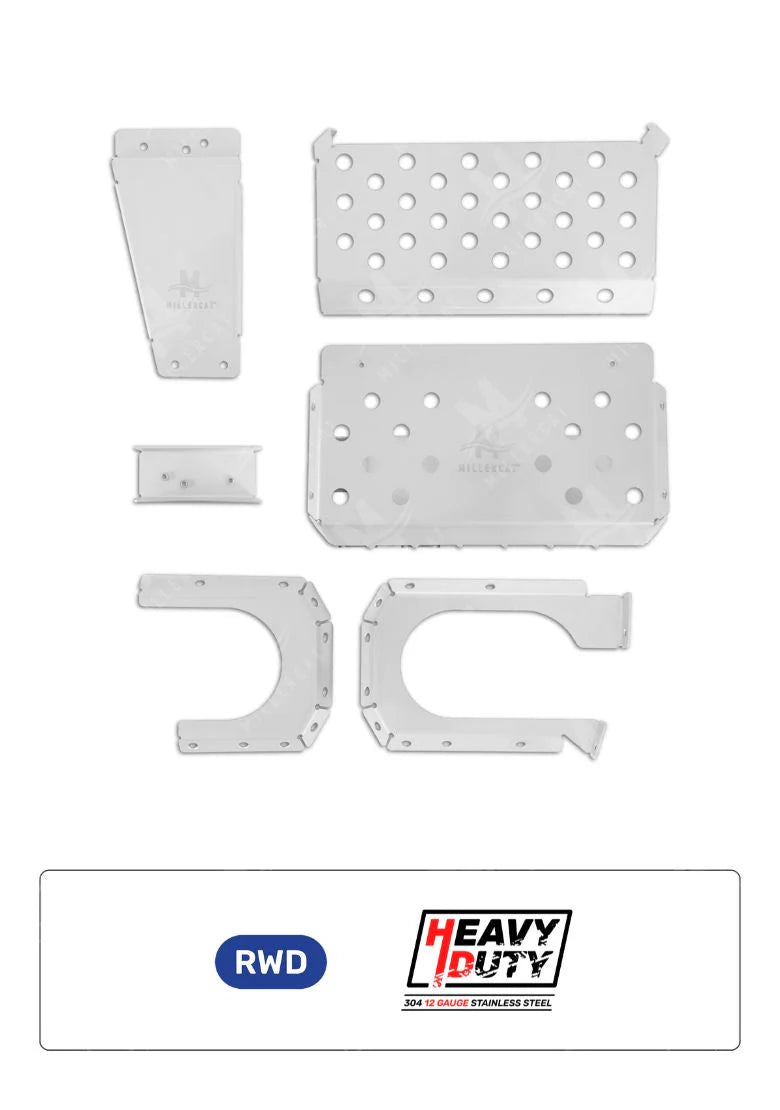 Set of CAT Shield components with 'RWD' and 'Heavy Duty' branding on a white background.