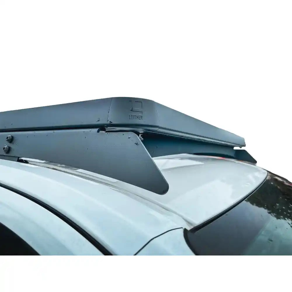 Roof rack system on a car with a white background