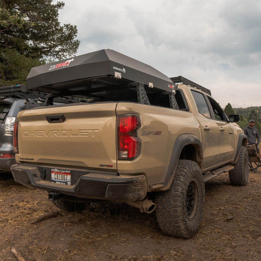 GMC Canyon, CBI Rock Sliders - Angled View