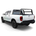 White Ridgeline truck with a TUWA Pro bed rack on a white background