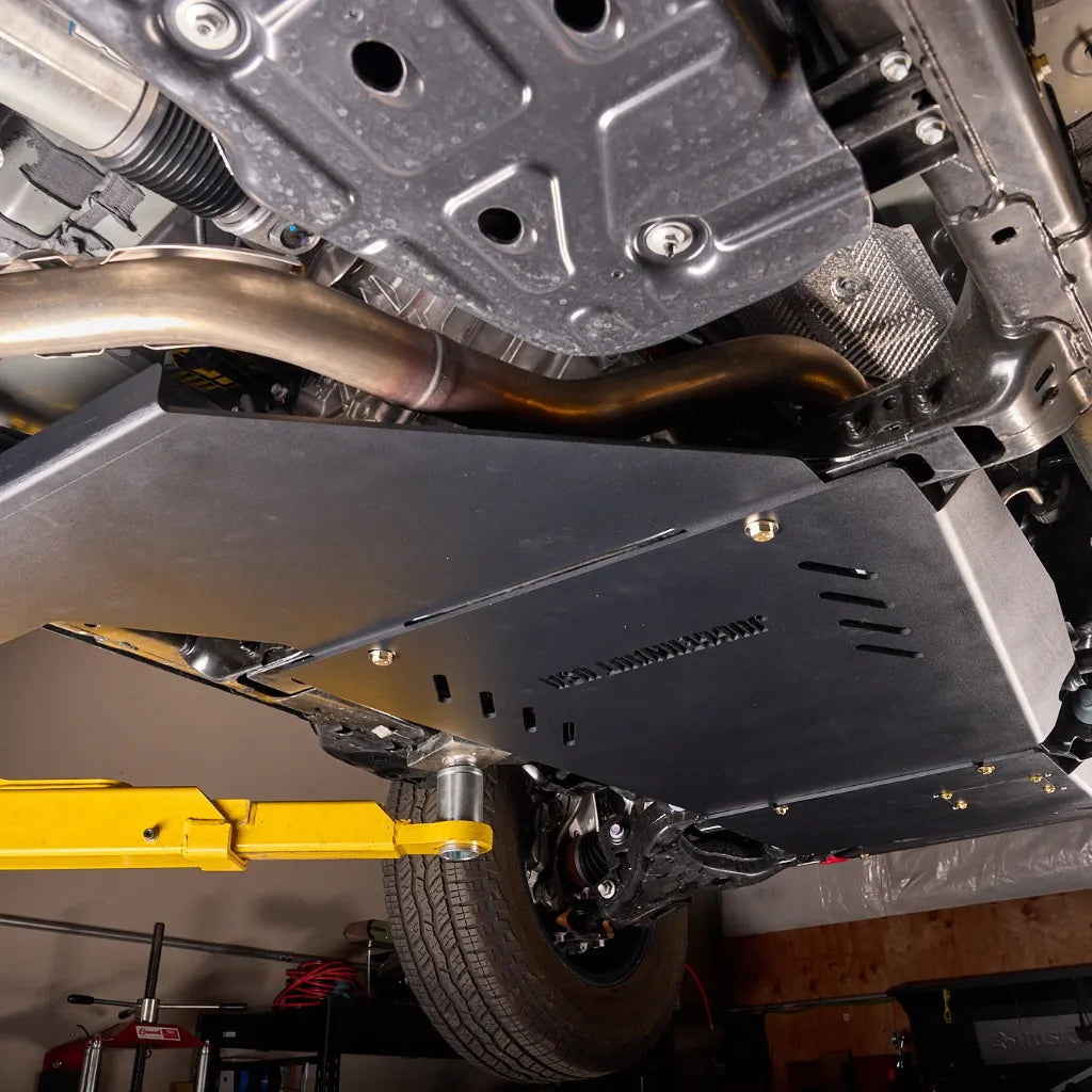Juggernaut 4Runner skid plate package — additional installed underbody view
