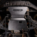 Juggernaut engine skid plate installed underneath a Ford Expedition, front view