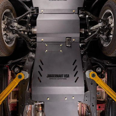 Juggernaut GMC Sierra 1500 full underbody skid plate package installed
