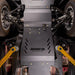 Juggernaut GMC Sierra 1500 full underbody skid plate package installed