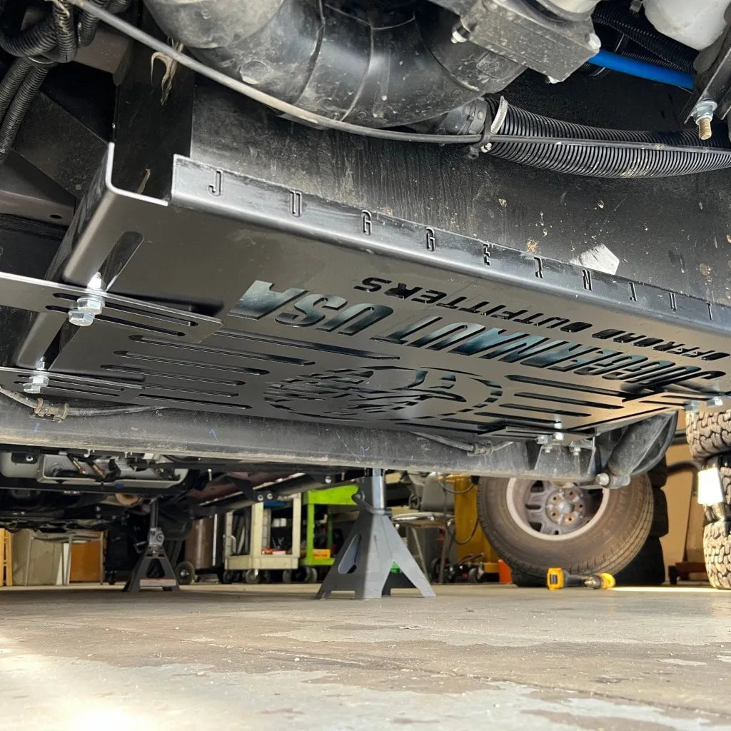 Juggernaut Pure3 lithium battery pack skid plate, front product angle