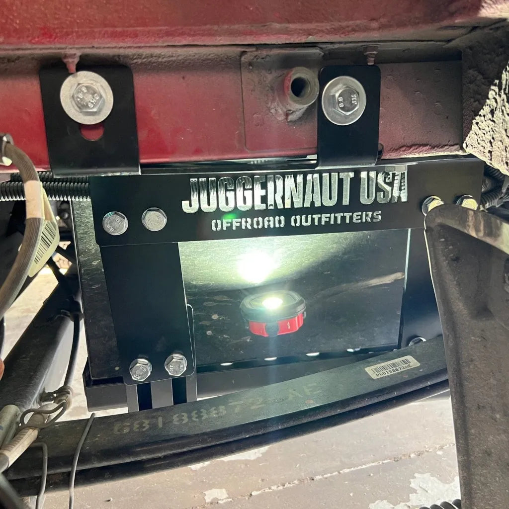 Juggernaut Pure3 lithium battery pack skid plate, side profile