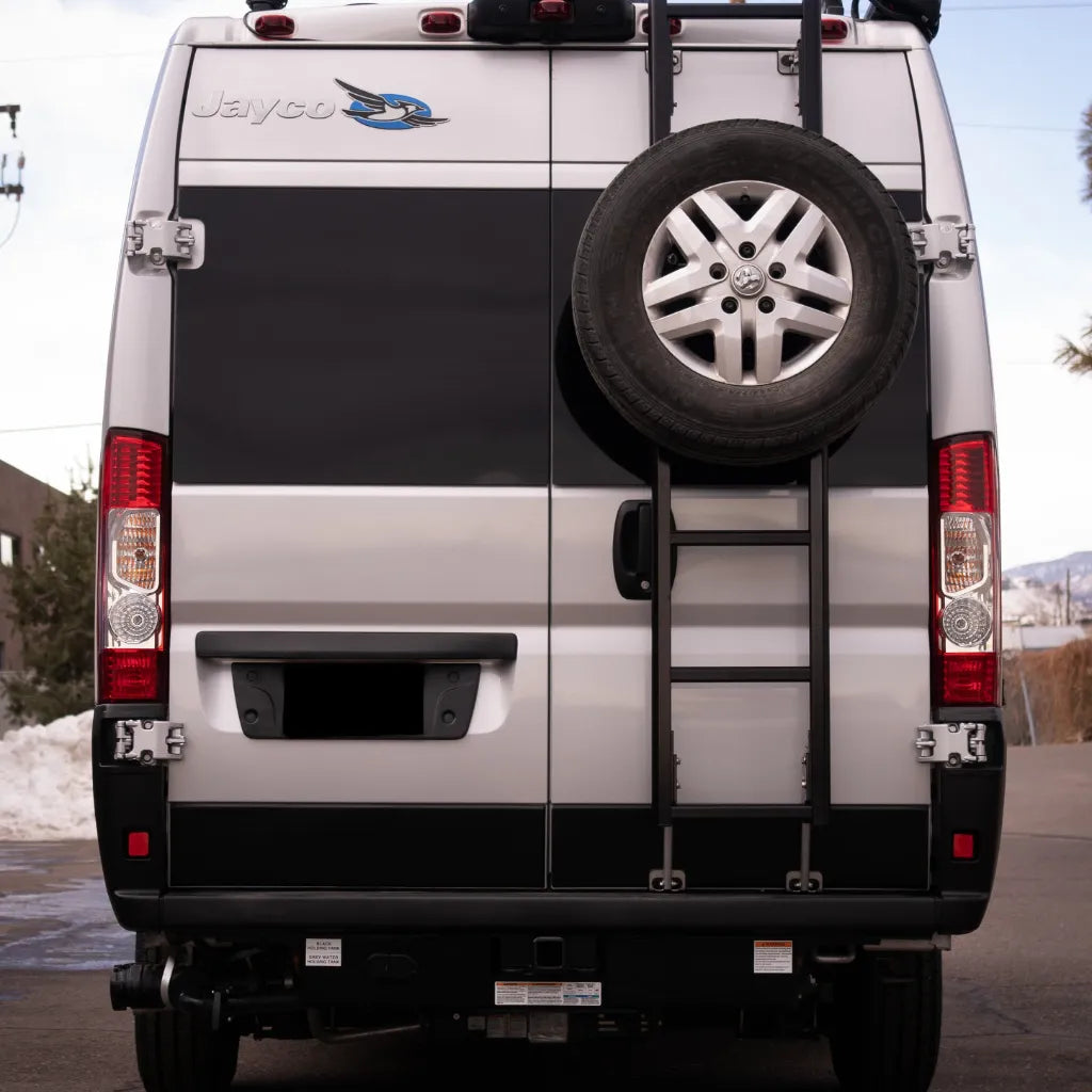 Juggernaut Ram ProMaster rear spare tire rack, product photo