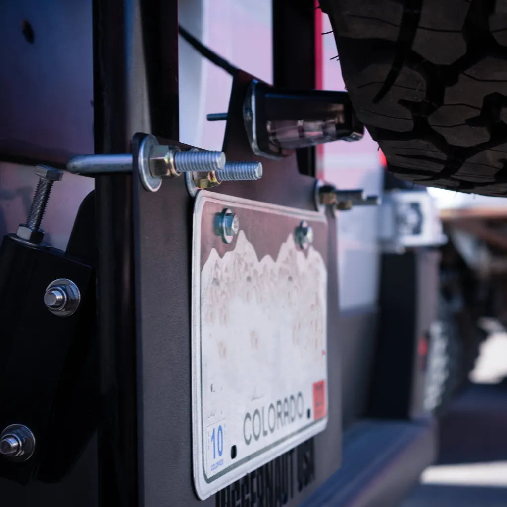 Juggernaut Ram ProMaster rear spare tire rack, tire mount height position 2