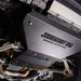 Juggernaut engine skid plate installed underneath a Ford Ranger covering the engine and intercooler