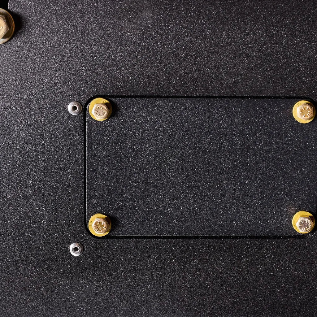 Juggernaut engine skid plate powder-coated black finish detail shot